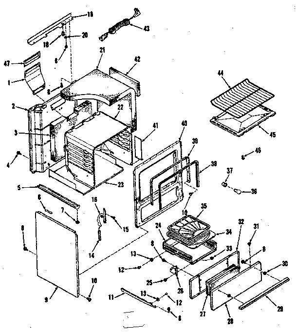 Kenmore 9116138510 body section diagram