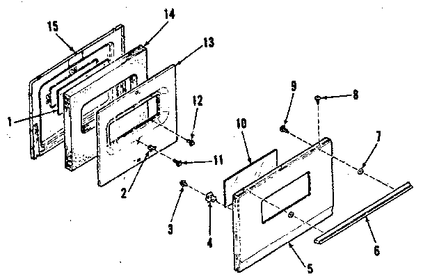 Kenmore 9116138510 oven door section-model 911.6138510 diagram