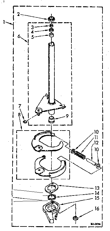 Kenmore 11081375600 brake and drive tube parts diagram