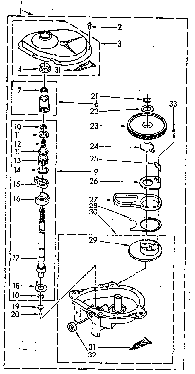 Kenmore 11081375600 gearcase parts diagram