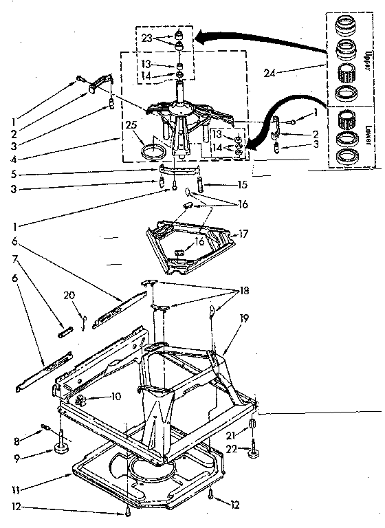 Kenmore 11081375210 machine base parts diagram