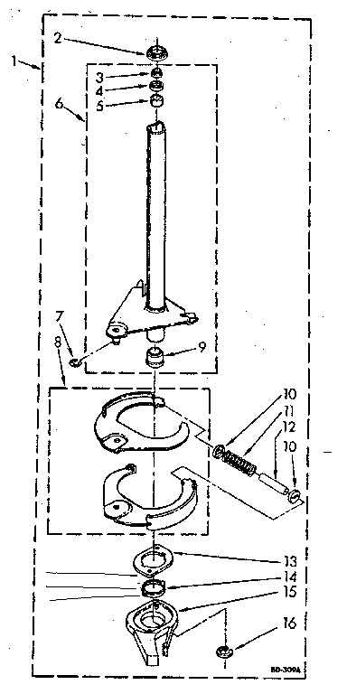 Kenmore 11081375130 brake and drive tube parts diagram