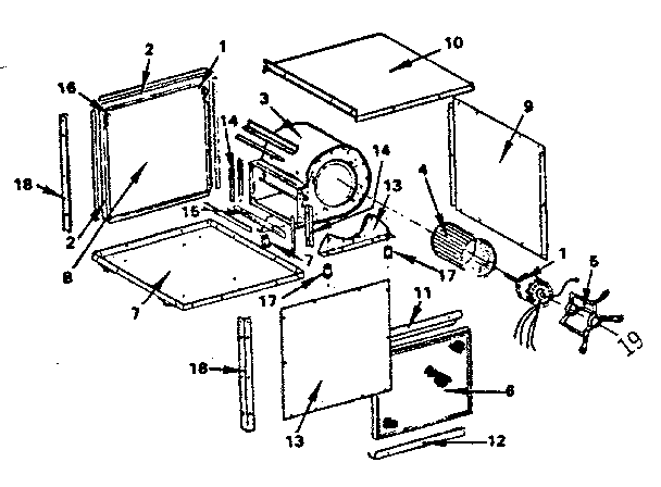 Kenmore 84239 b1536a blower assembly (for af724a & af724ac) diagram