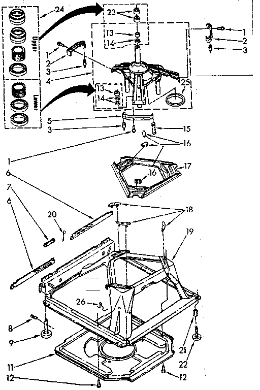 Kenmore 11081360430 machine base parts diagram