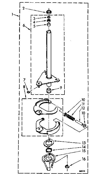 Kenmore 11081360430 brake and drive tube parts diagram