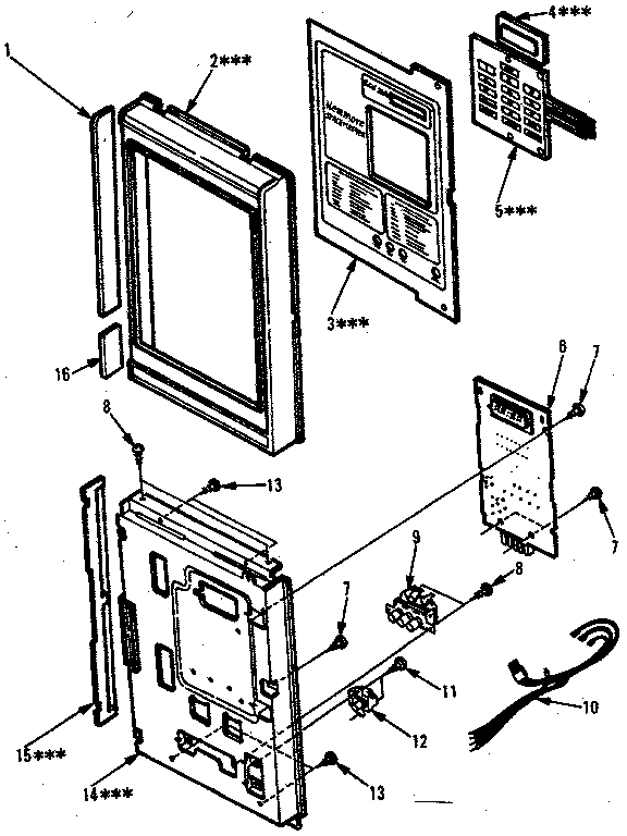 Kenmore 5648568511 control panel diagram