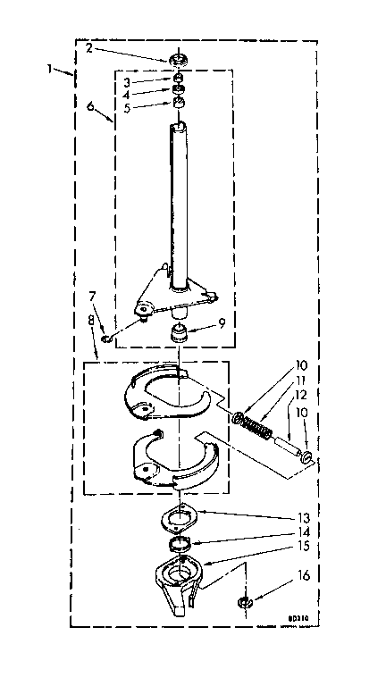 Kenmore 11081362840 brake and drive tube diagram