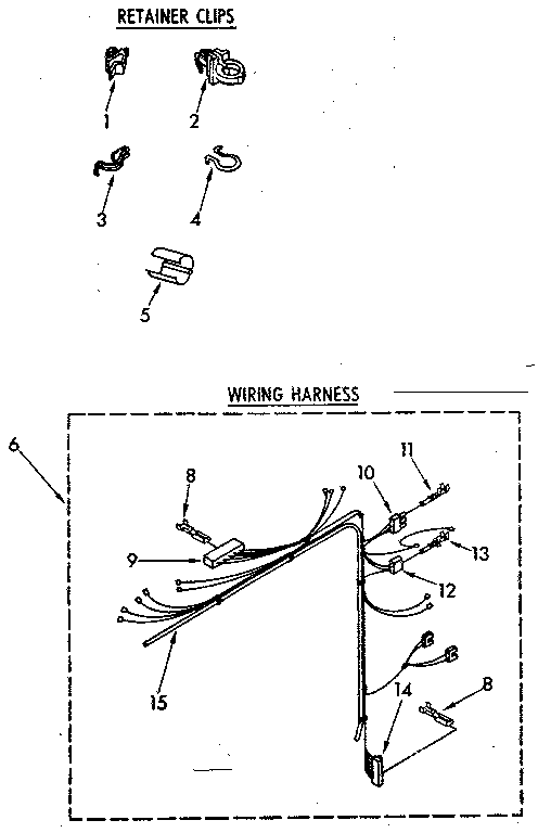 Kenmore 11081361740 wiring harness parts diagram