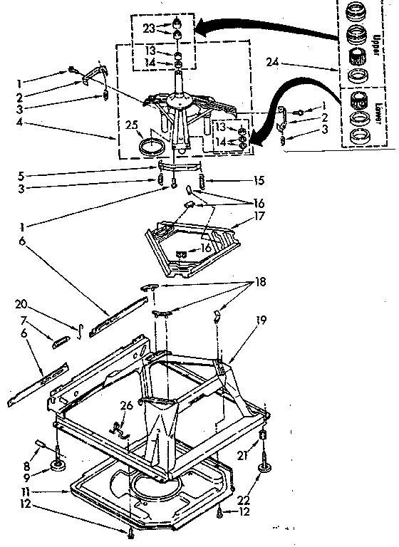 Kenmore 11081361740 machine base parts diagram