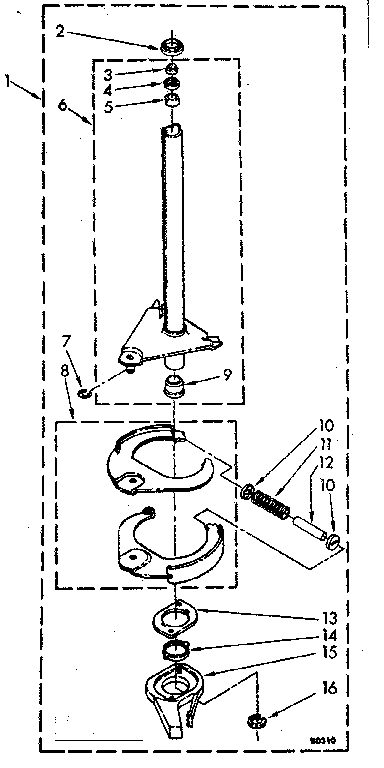 Kenmore 11081361740 brake and drive tube parts diagram