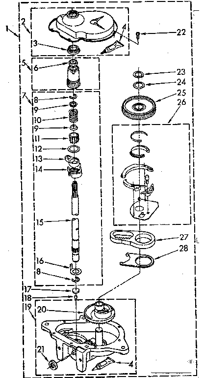 Kenmore 11081361740 gearcase parts diagram