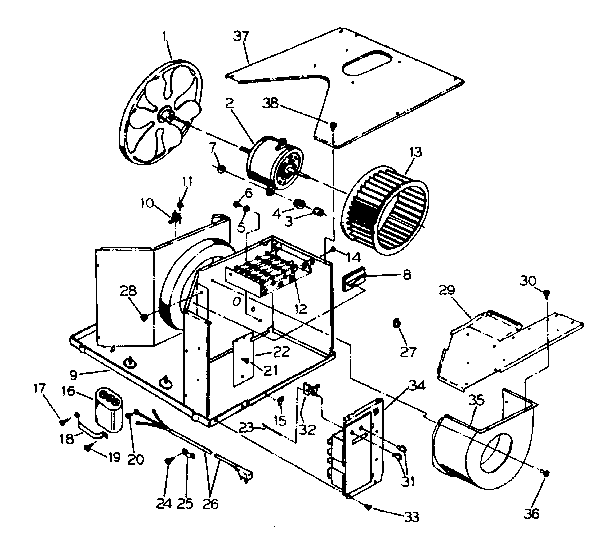 Kenmore 2538721772 electrical system and air handling parts diagram