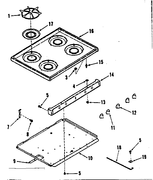 Kenmore 9117298510 main top diagram