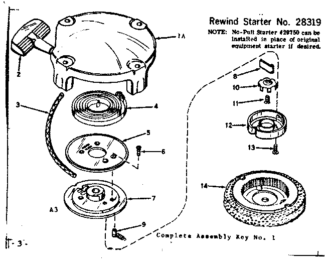 Craftsman 9178371 rewind starter diagram
