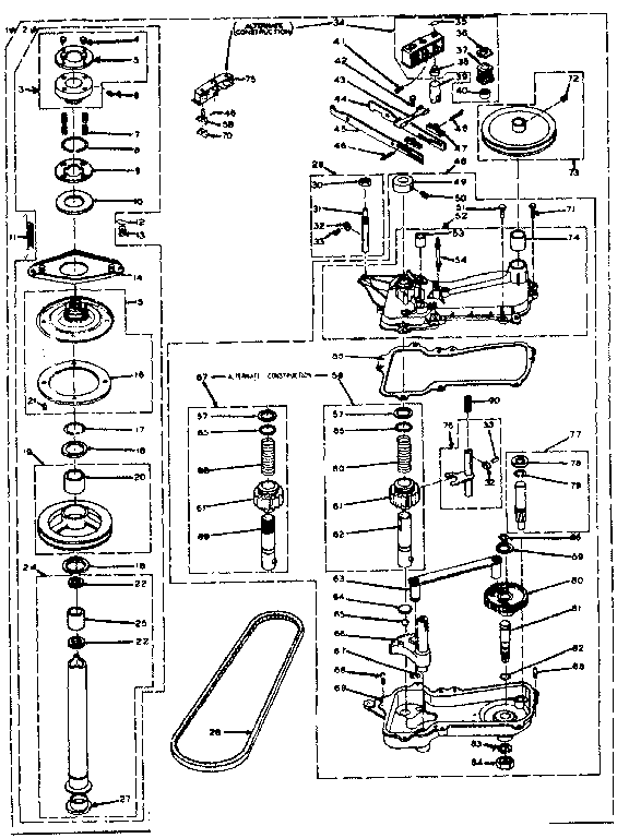 Kenmore 1106505501 gearcase and brake diagram