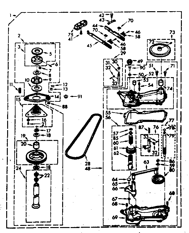 Kenmore 1106824523 gearcase/transmission diagram