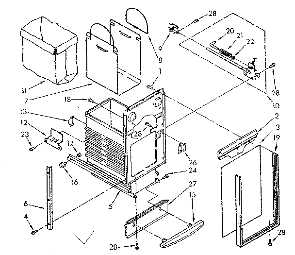 Kenmore 6651386581 container parts diagram