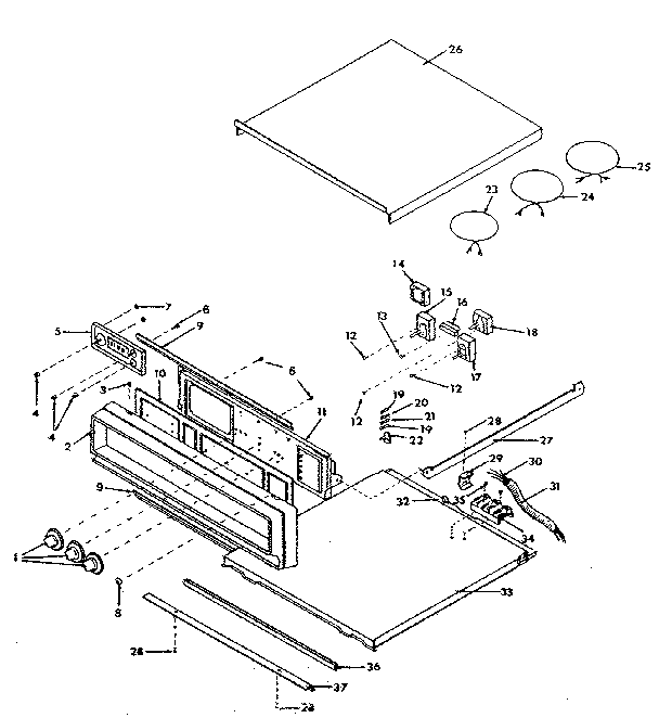 Kenmore 8504297890 main top section diagram