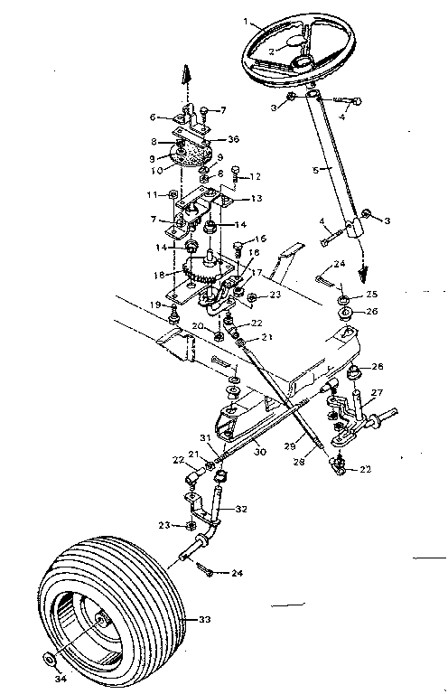 Craftsman 502257011 steering assembly diagram