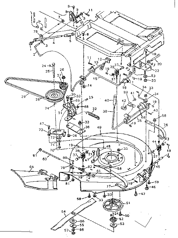 Craftsman 502256136A mower housing diagram