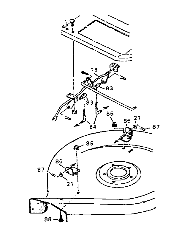 Craftsman 502256117A mower housing exploded view diagram