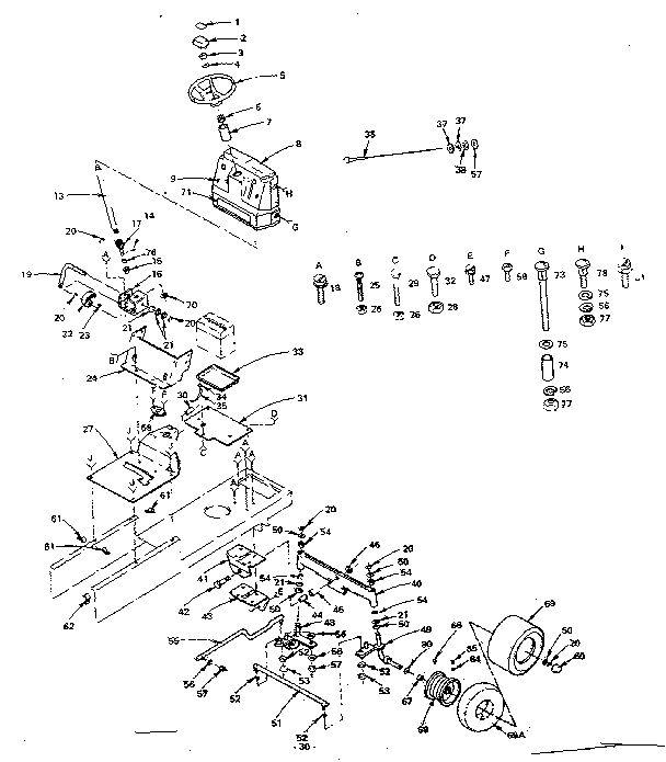 Craftsman 502255822 steering assembly diagram