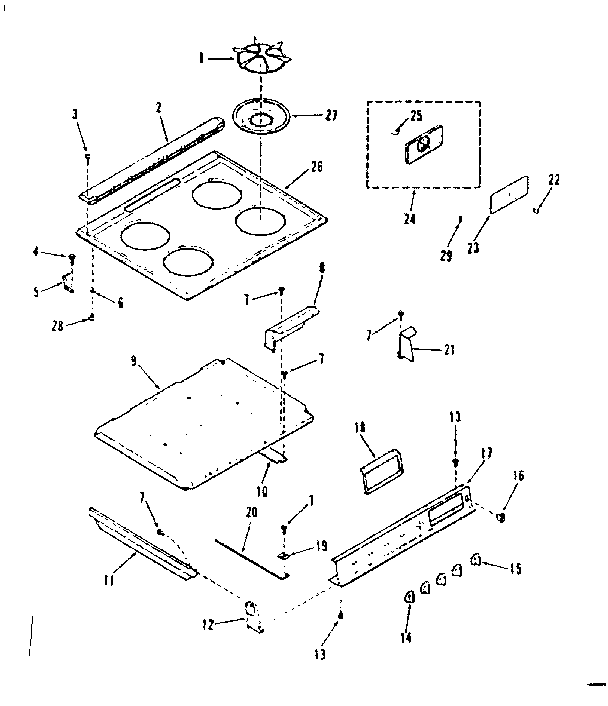 Kenmore 9113628611 main top section diagram