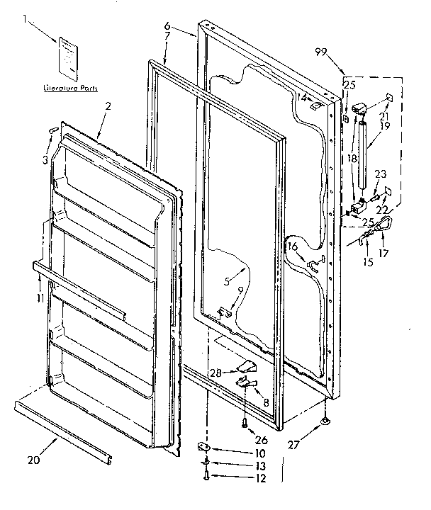 Kenmore 1068265981 door parts diagram