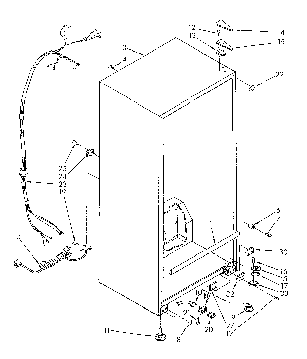 Kenmore 1068265981 cabinet parts diagram