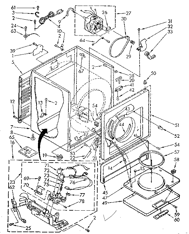 Kenmore 11087427100 cabinet parts diagram