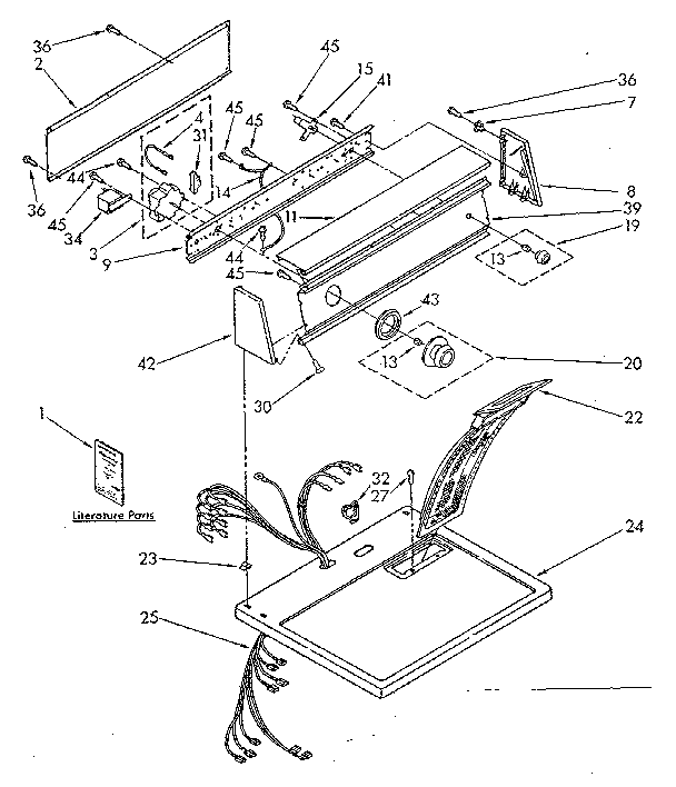Kenmore 11086664700 top and console parts diagram