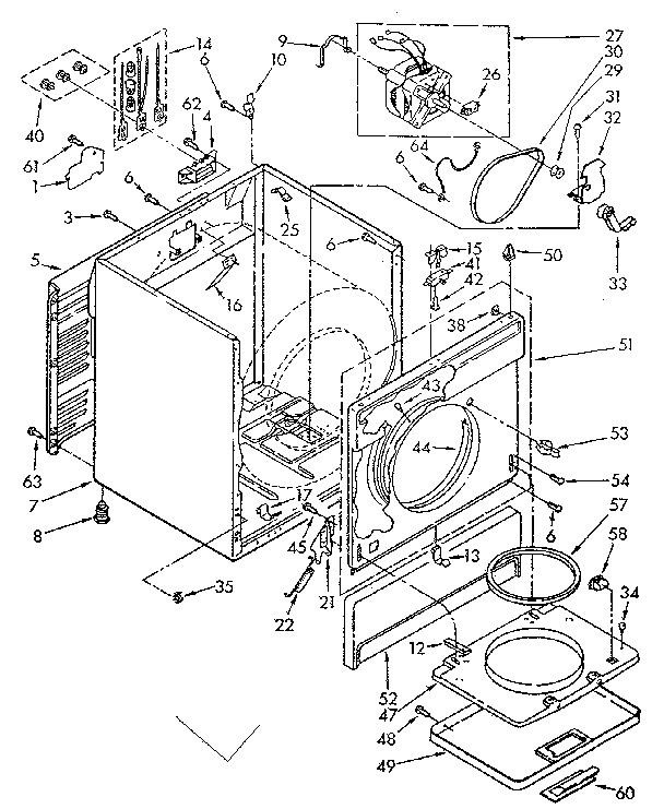 Kenmore 11086664700 cabinet parts diagram