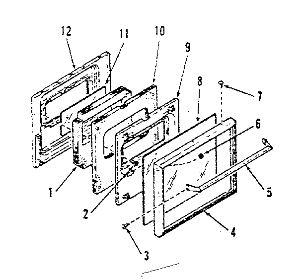 Kenmore 2784278592 lower oven door section diagram
