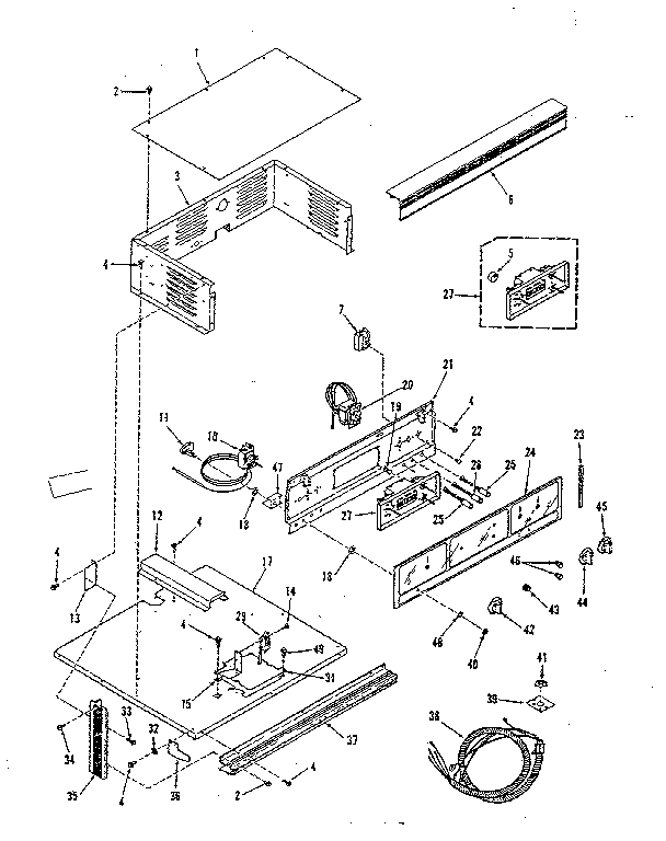 Kenmore 2784298493 control panel section diagram