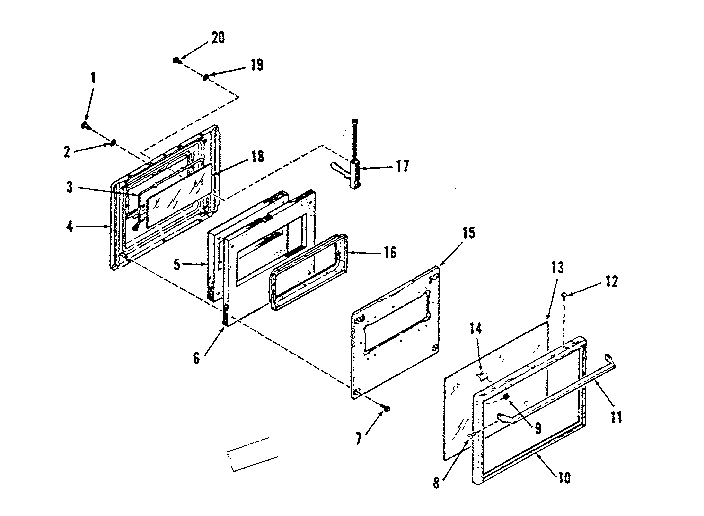 Kenmore 2784298493 lower oven door section diagram