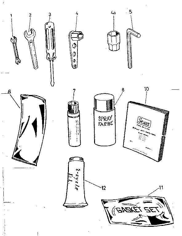 Sears 81780860 tools, pump diagram