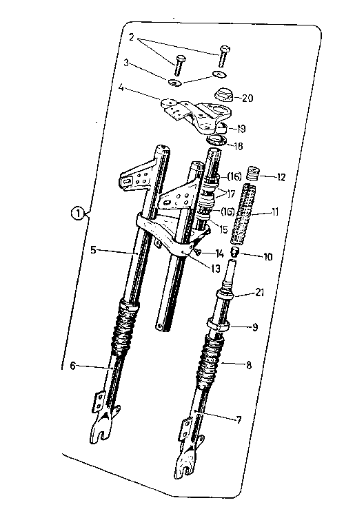 Sears 81780860 front fork with steering diagram