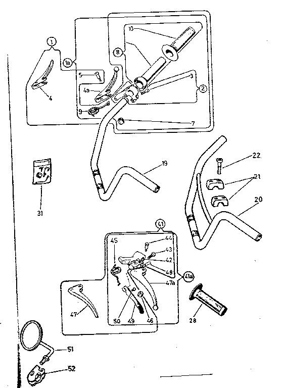 Sears 81780860 handlebar and controls diagram