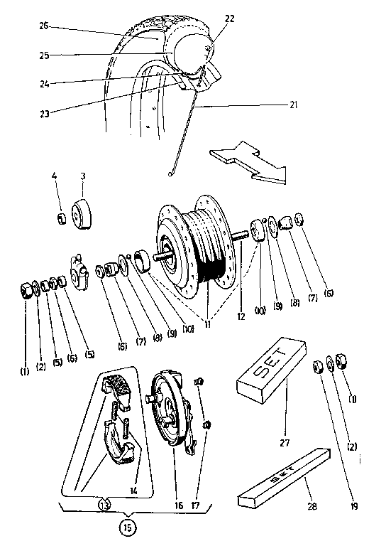 Sears 81780860 front wheel diagram
