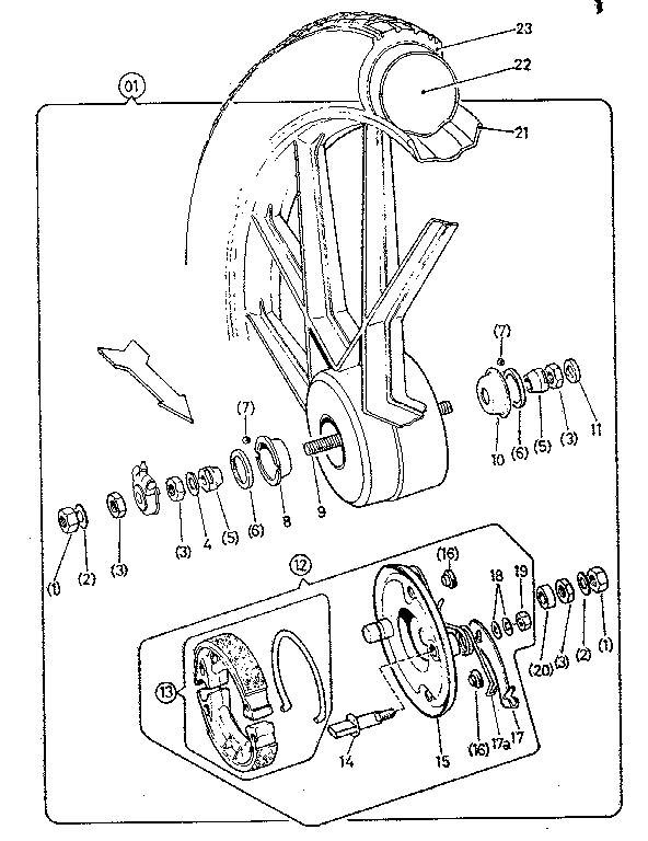 Sears 81780860 front wheel diagram