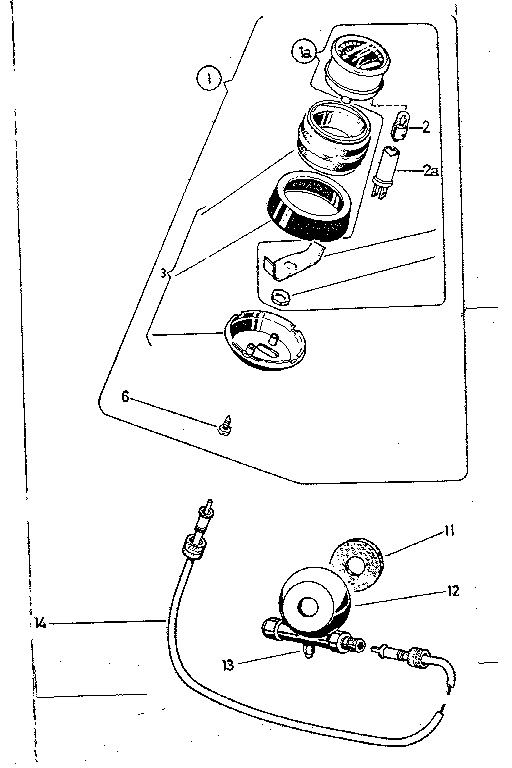 Sears 81780860 speedometer with speedometer drive diagram