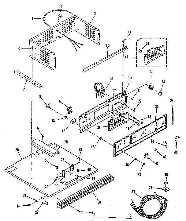 Kenmore 2784418493 control panel section diagram