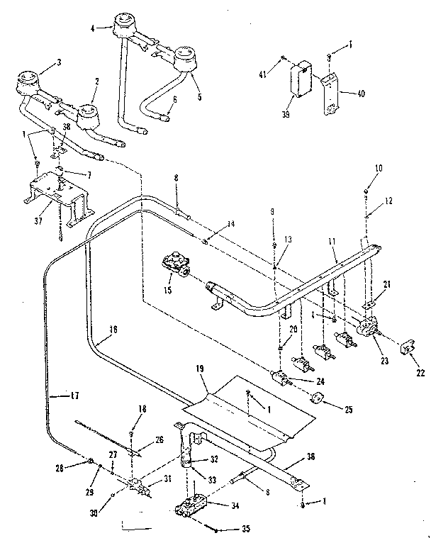 Kenmore 9113628710 burner section diagram
