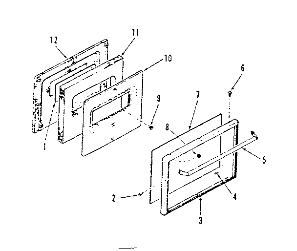 Kenmore 9113628710 oven door section diagram