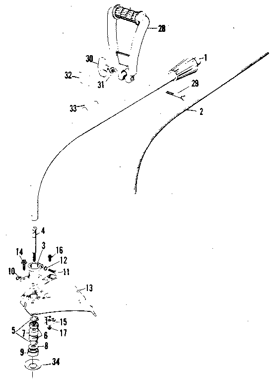 Craftsman 358795520-1980 drive shaft and cutting head diagram