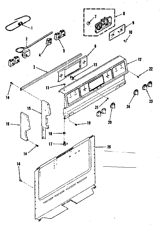 Kenmore 9119378413 backguard section diagram