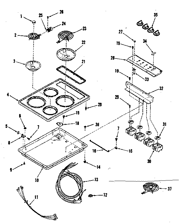 Kenmore 9114348214 cooktop diagram