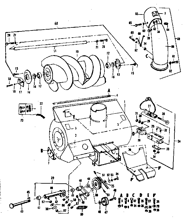 Craftsman 84226026 auger  assembly diagram