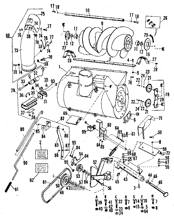 Craftsman 842260071 auger  assembly diagram