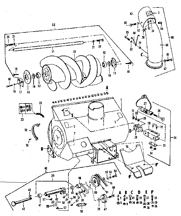 Craftsman 84224062 auger  assembly diagram